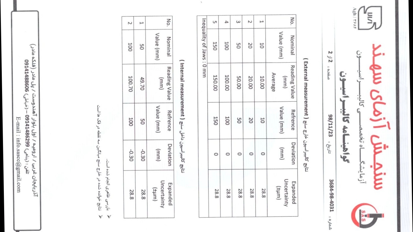 گواهینامه کالیبراسیون